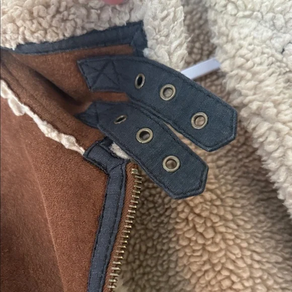 Guess Brown Shearling Jacket - Picture 3 of 11